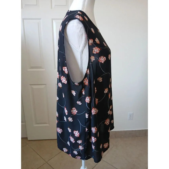 Who What Wear Size M Tank Top Sleeveless Black Floral - Picture 2 of 10